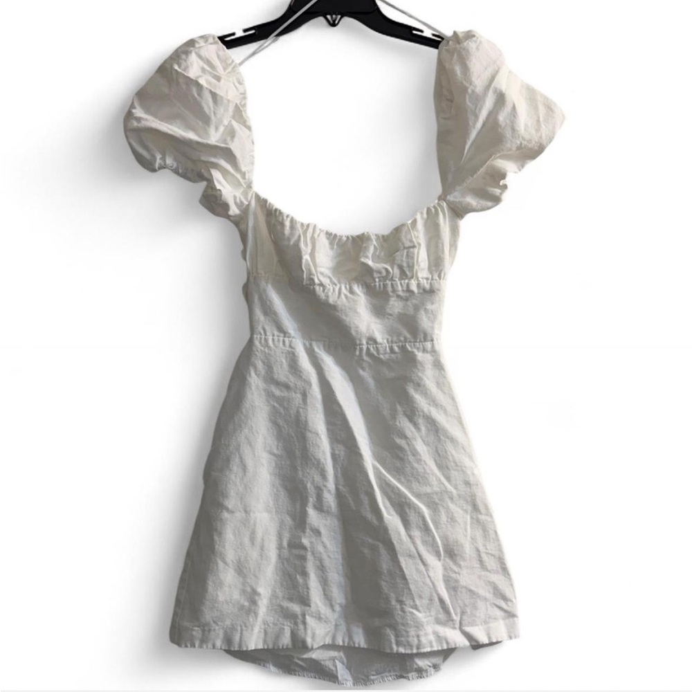 Zara White Puff Sleeve Dress